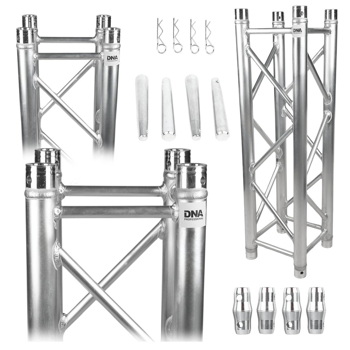 DNA T4 100 kratownica sceniczna trawers na oświetlenie aluminiowa kwadratowa srebrna 50x2 mm 1 m