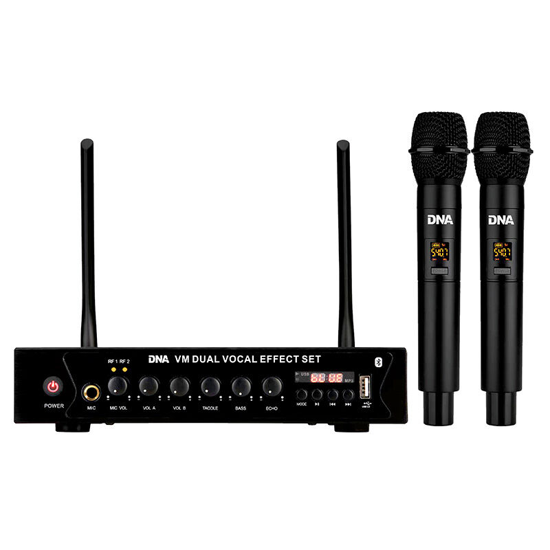 DNA VM DUAL VOCAL EFFECT SET mikrofon bezprzewodowy 2x nadajnik doręczny system nagłośnienia 518-542 MHz USB Bluetooth