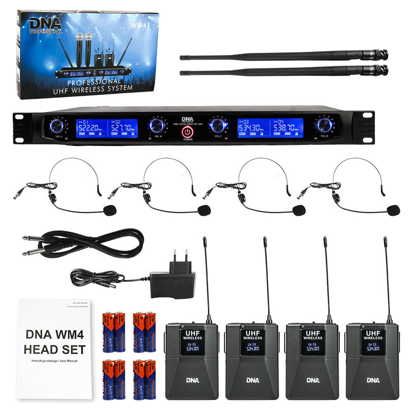 DNA WM4 HEAD SET mikrofon bezprzewodowy 4x nadajnik nagłowny + bodypack system nagłośnienia