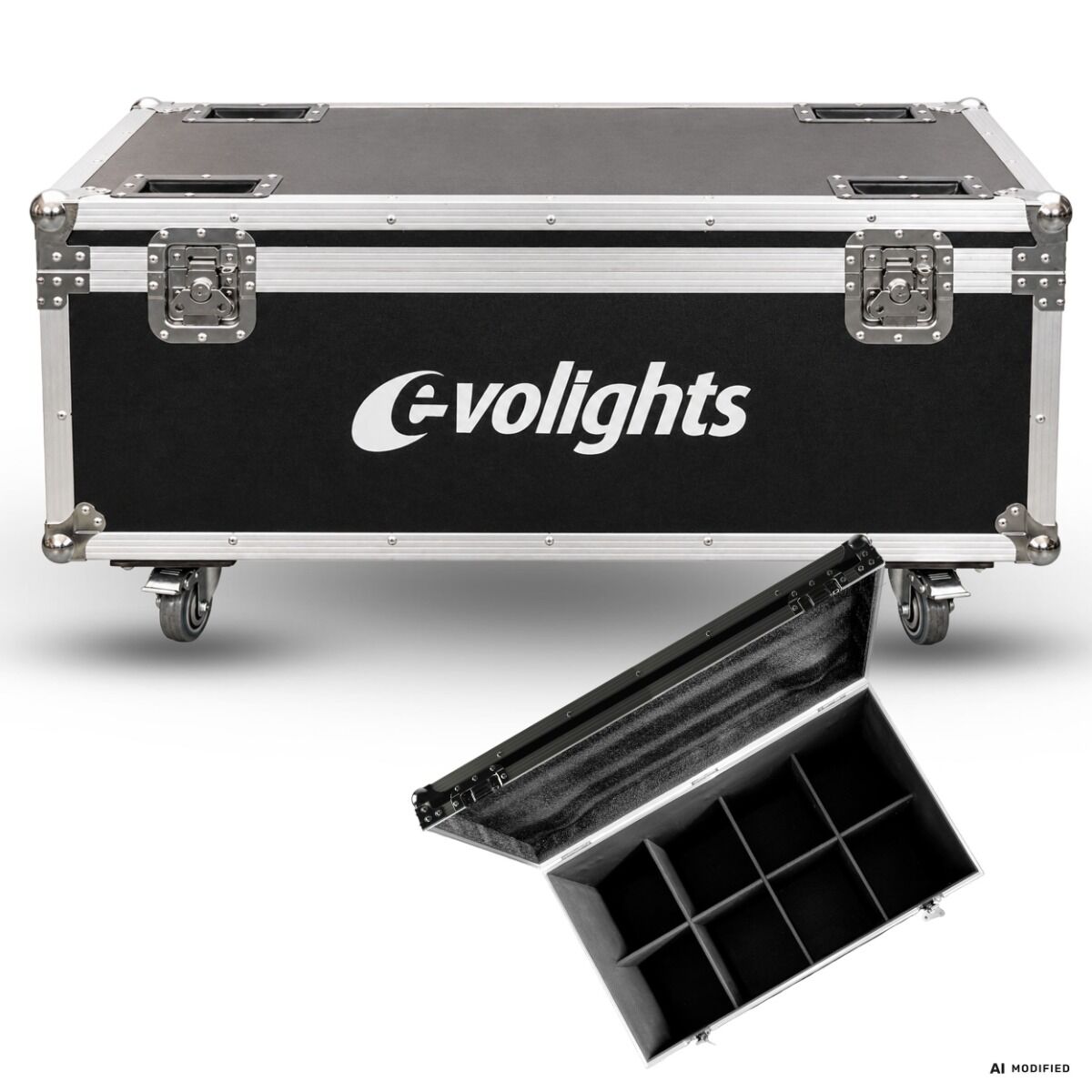EVOLIGHTS GLACIER 18 CASE 8IN1 skrzynia transportowa na 8 reflektorów scenicznych 4 kółka mechanizm blokady