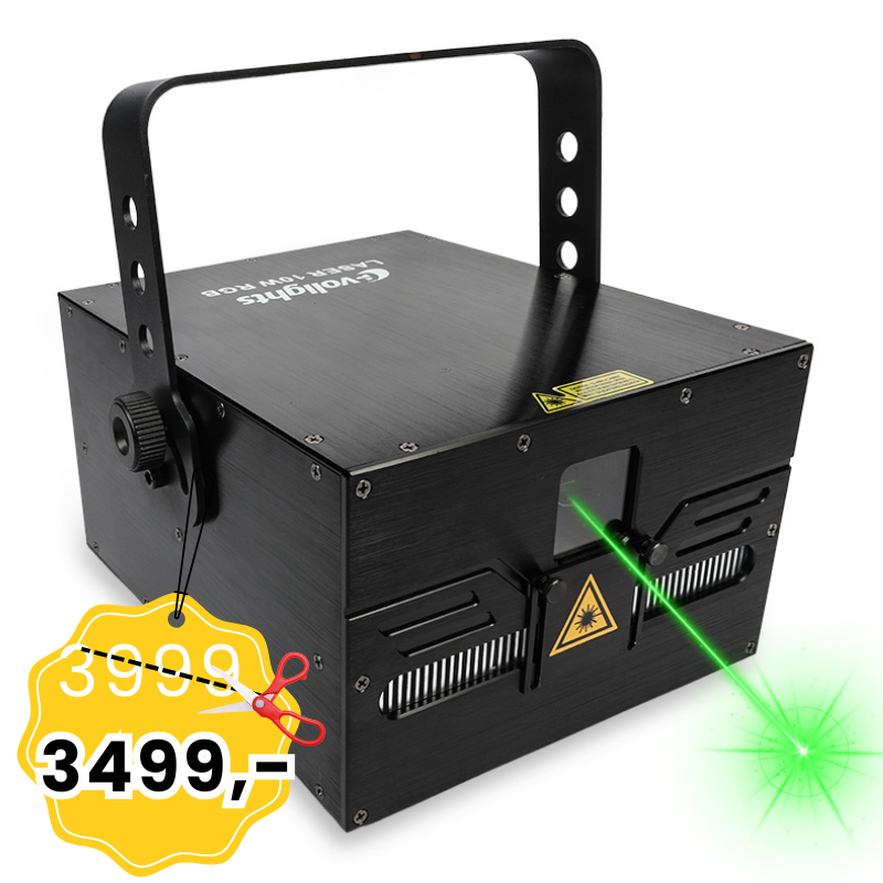 EVOLIGHTS LASER 10W RGB profesjonalne sceniczne oświetlenie laserowe 