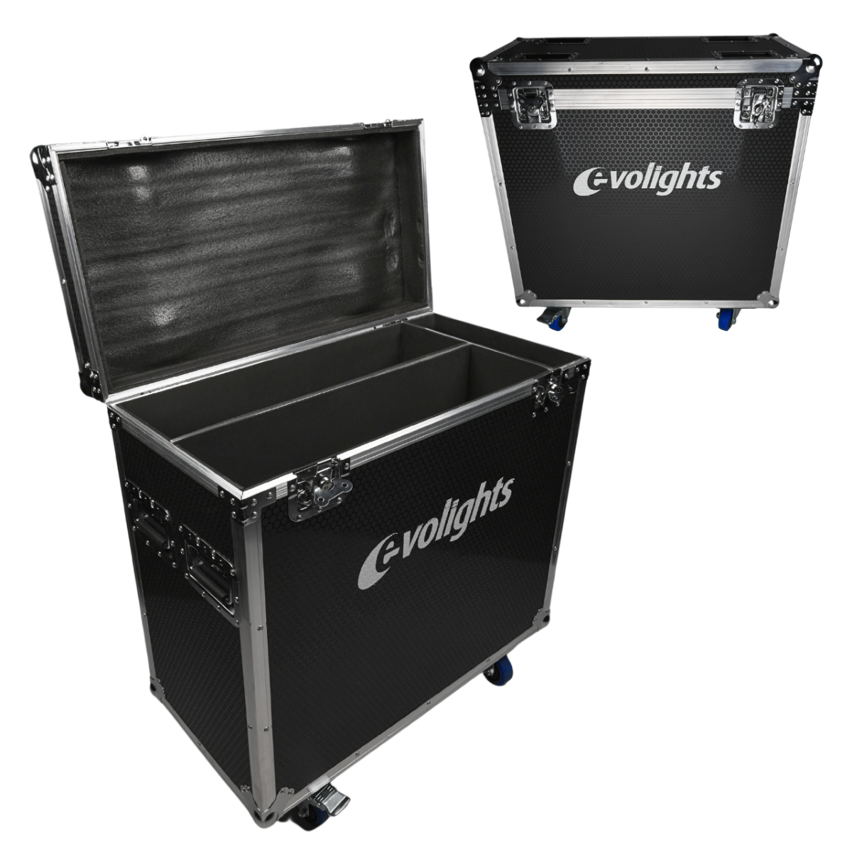 EVOLIGHTS LUMEN 7 RING CASE 2IN1 solidna skrzynia transportowa na 2 reflektory sceniczne retro