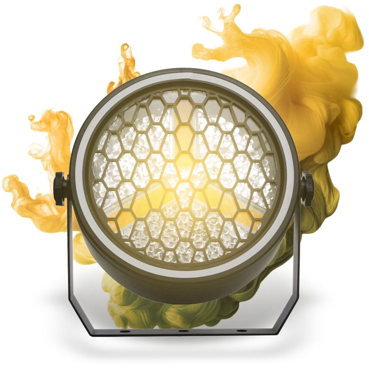 EVOLIGHTS LUMEN PAR reflektor vintage oświetlenie sceniczne retro LED DMX 3x30W WW COB + 51x0,2W SMD 5050 RGB efekt ring uchwyt montażowy