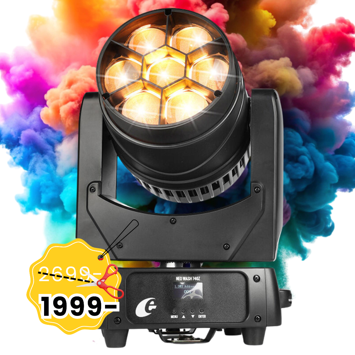 EVOLIGHTS NEO WASH 740Z głowica ruchoma LED oświetlenie sceniczne