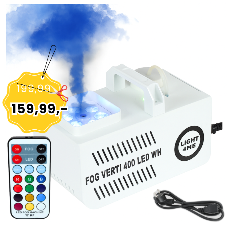 LIGHT4ME FOG VERTI 400 LED WH mała wytwornica dymu pionowego pilot bezprzewodowy efekt świetlny RGBW