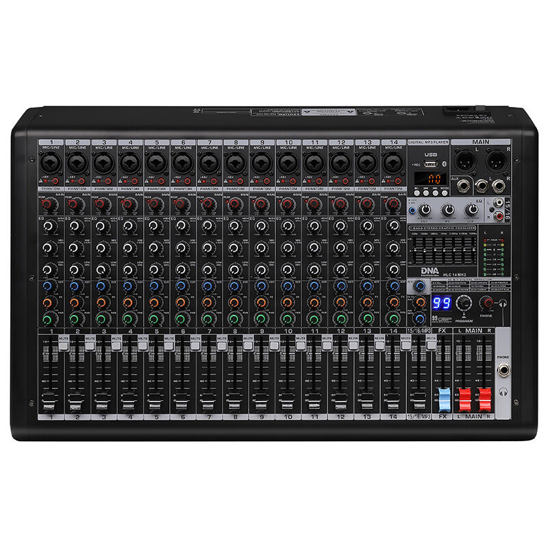 DNA HLC 14 MK2 analogowy mikser dźwięku 14 kanałów USB MP3 Bluetooth Phantom DSP