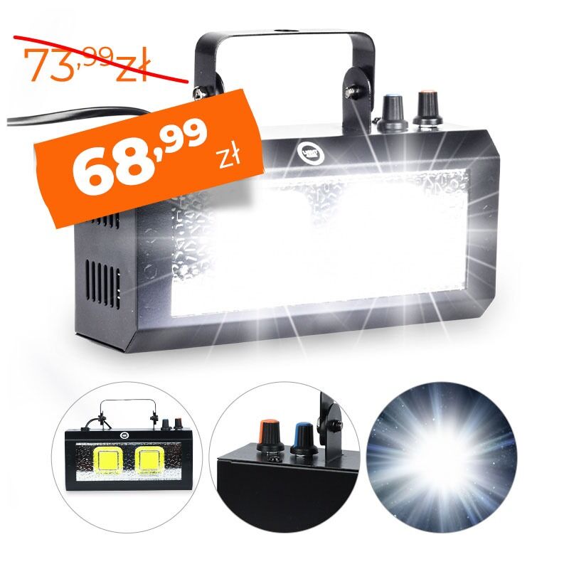 LIGHT4ME STROBE 40W stroboskop imprezowy dyskotekowy białe światło efekt świetlny LED