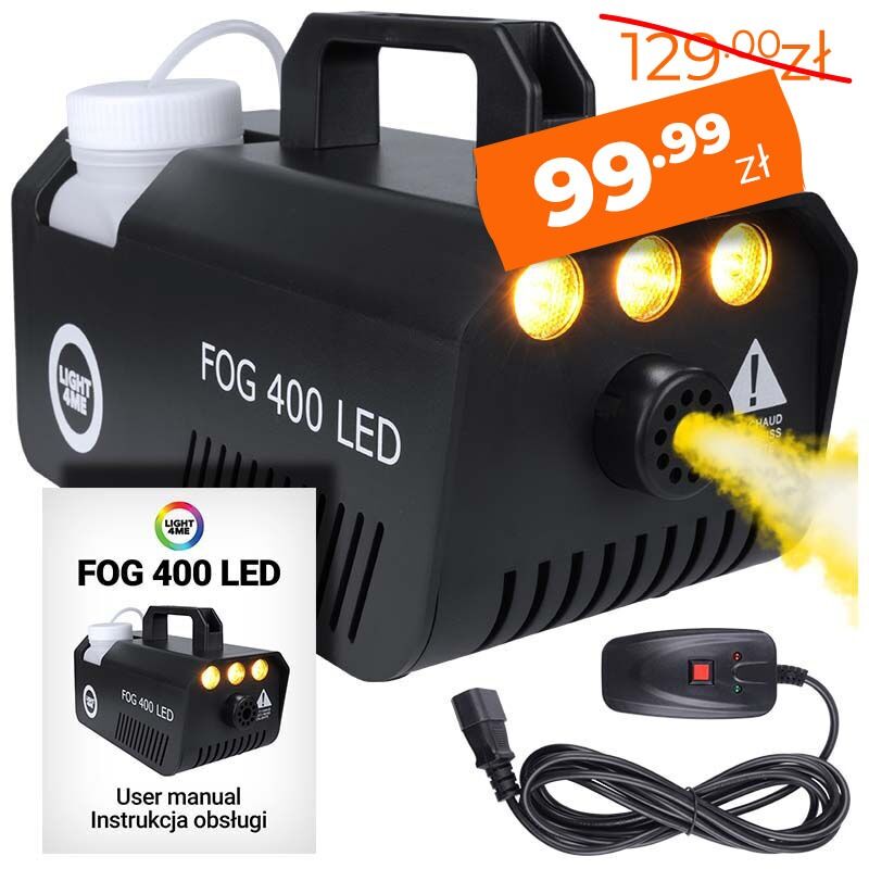 LIGHT4ME FOG 400 LED wytwornica dymu dla DJ mała lekka wydajna