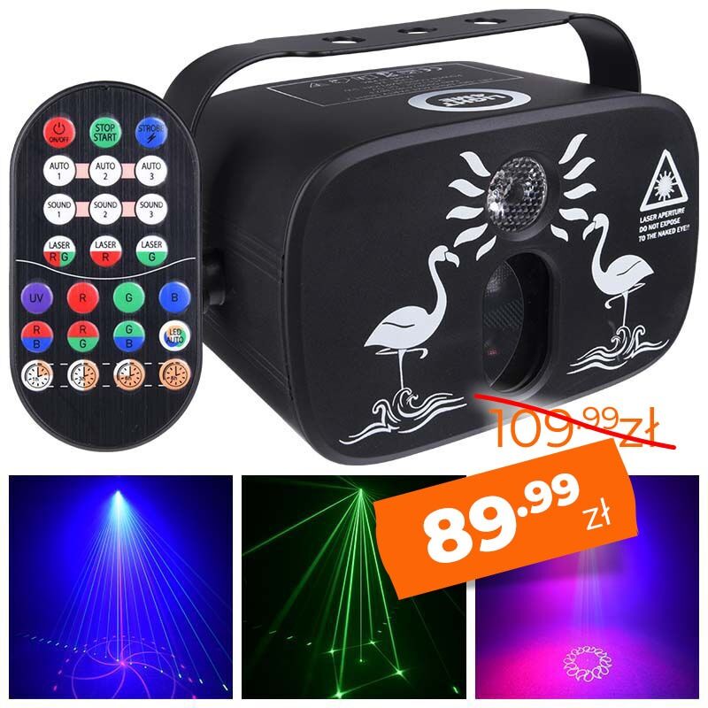 LIGHT4ME PARTY LIGHT 2 efekt LED oświetlenie disco laser