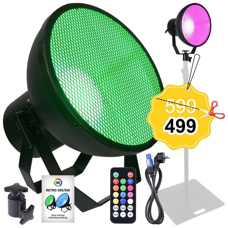LIGHT4ME RETRO 300 RGBA IR reflektor sceniczny dekoracja światłem pilot