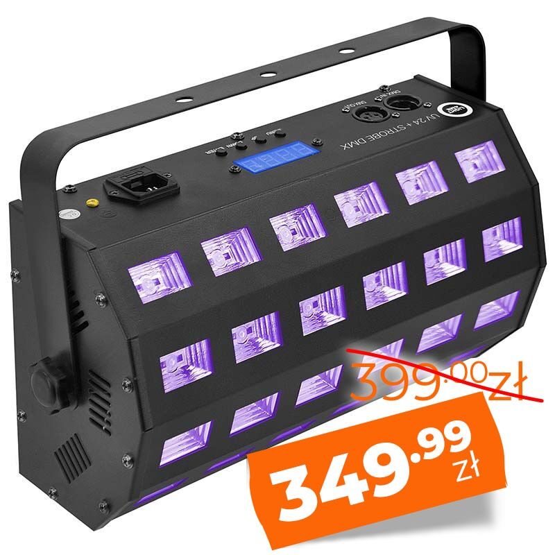LIGHT4ME UV 24 + STROBE DMX reflektor ultrafioletowy stroboskop efekt LED