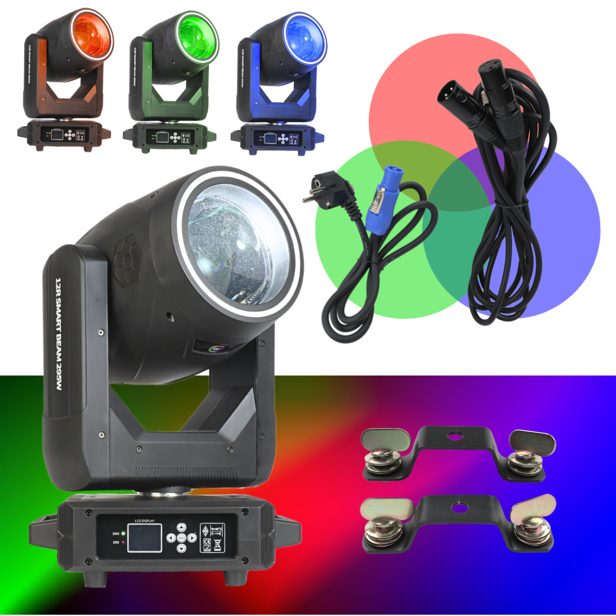 LIGHT4ME 12R SMART BEAM 295W głowica ruchoma lampa wyładowcza oświetlenie sceniczne efekt ring 31x0,2W RGB LED