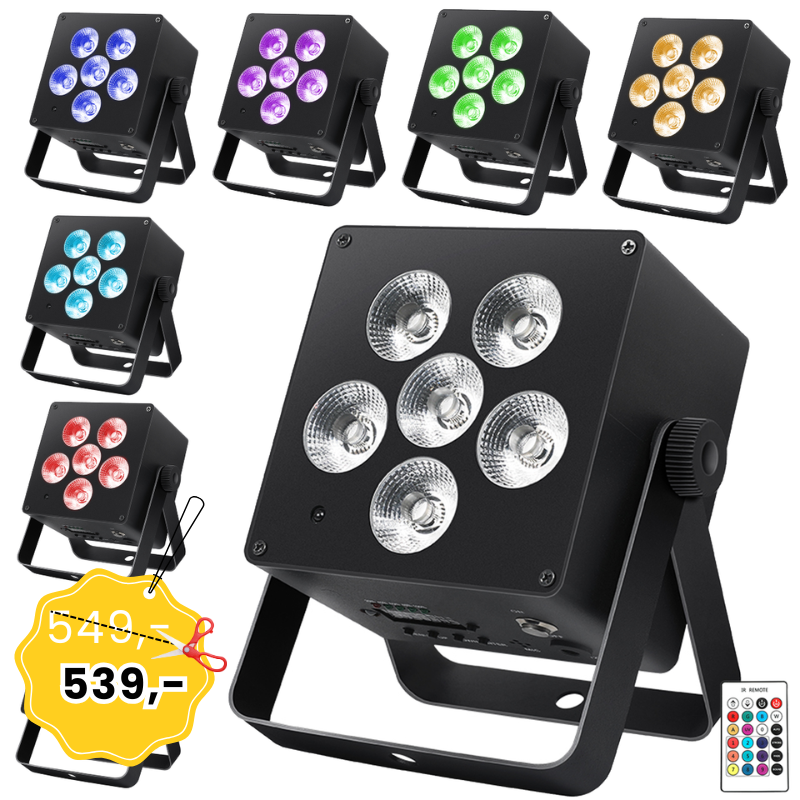 LIGHT4ME ACCU PAR RGBWA-UV reflektor bateryjny 4400 mAh oświetlenie sceniczne efekt świetlny 6x6W LED