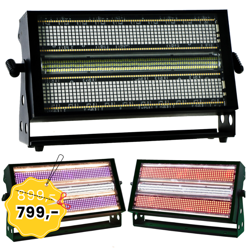 LIGHT4ME AURORA STROBE stroboskop oświetlenie sceniczne efekt świetlny LED 560x1W CW/A + 600x0,2W RGB