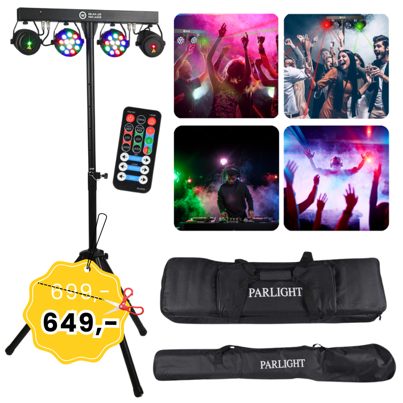 LIGHT4ME BELKA LED PAR LASER zestaw oświetleniowy