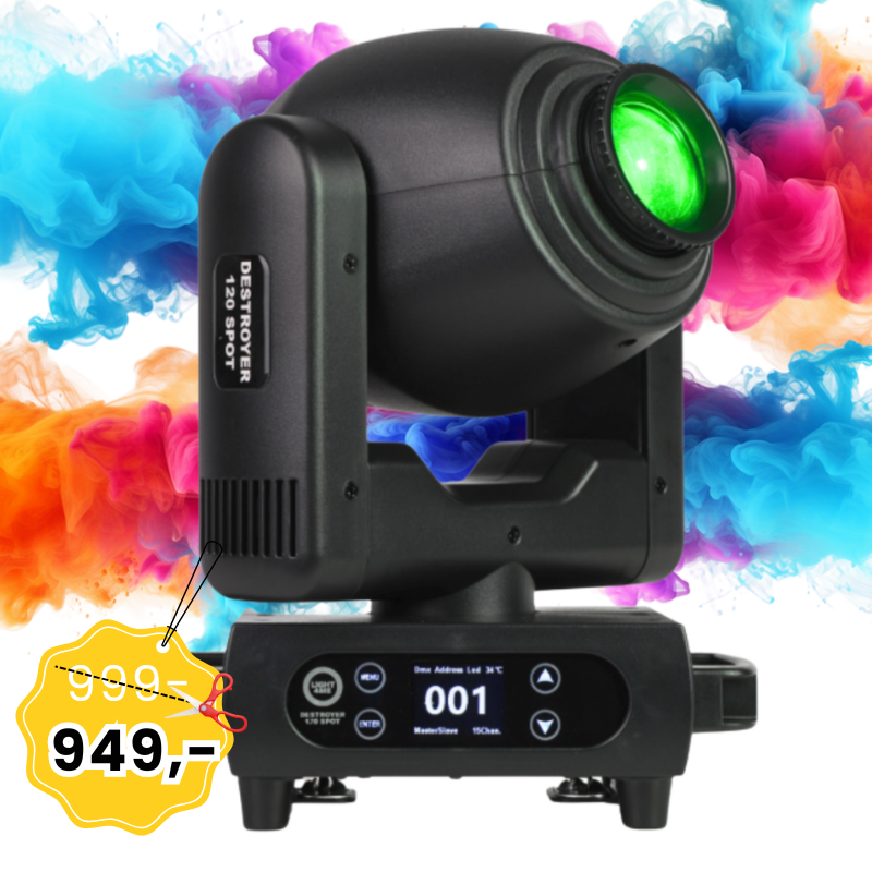 LIGHT4ME DESTROYER 120W SPOT głowica ruchoma LED oświetlenie sceniczne