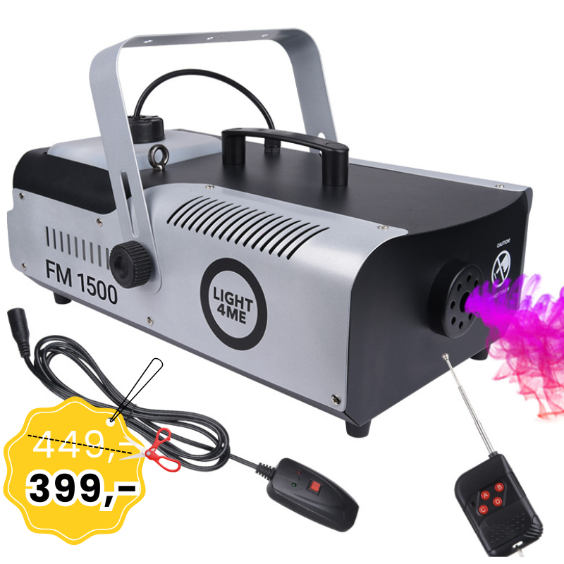 LIGHT4ME FM 1500 wytwornica dymu mgły pilot bezprzewodowy kontroler z przewodem 3 m