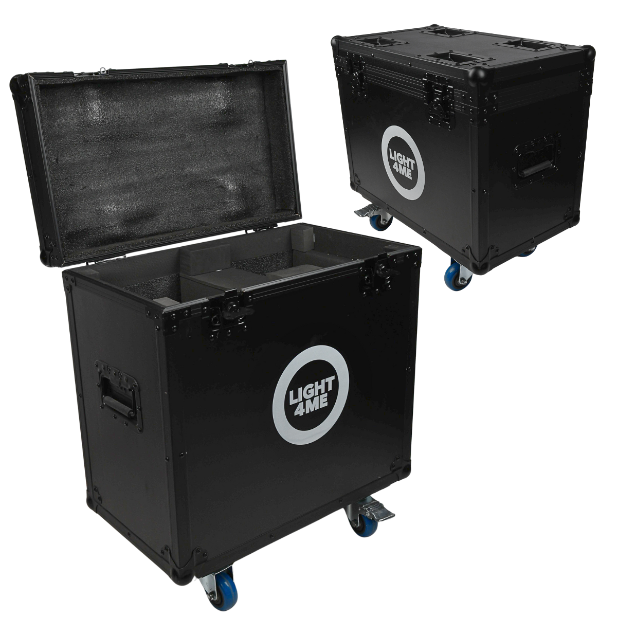 LIGHT4ME FOCUS 300W BEAM CASE 2IN1 skrzynia transportowa na 2 głowice ruchome akcesoria 4 kółka mechanizm blokady