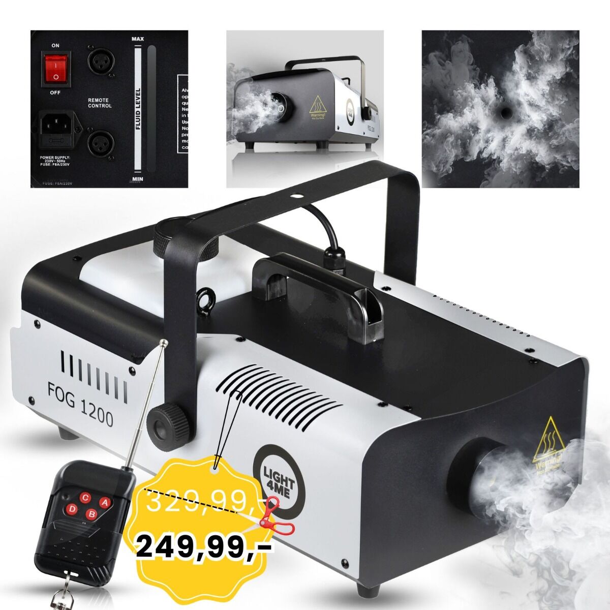 LIGHT4ME FOG 1200 wytwornica dymu mgły pilot