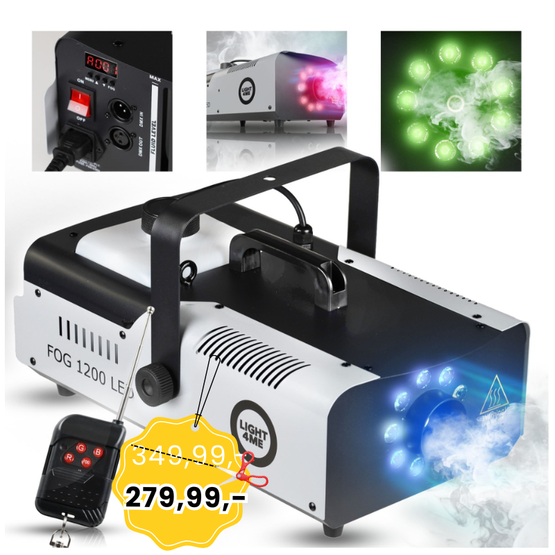 LIGHT4ME FOG 1200 LED wytwornica dymu mgły pilot