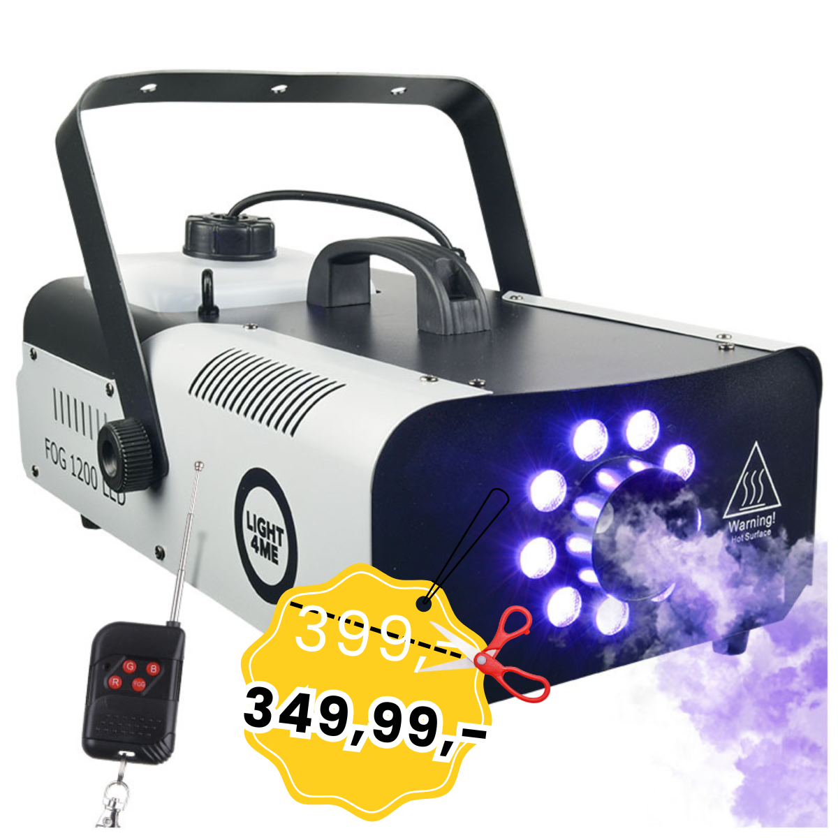 LIGHT4ME FOG 1200 LED wytwornica dymu mgły pilot