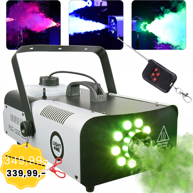 LIGHT4ME FOG 1500 LED wytwornica dymu mgły pilot