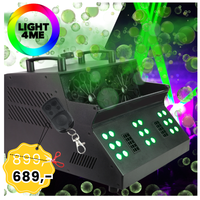 LIGHT4ME FOG DOUBLE BUBBLE profesjonalna wytwornica dymu i baniek efekt LED pilot