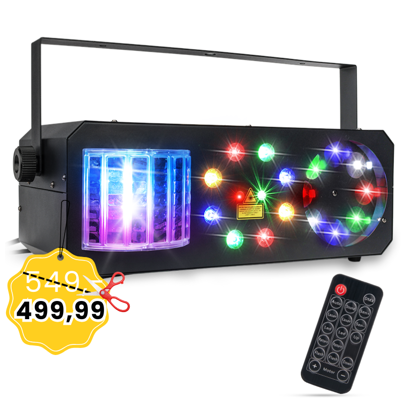 LIGHT4ME PARTY III V2 multiefekt LED derby gobo wash laser oświetlenie imprezowe efekt świetlny