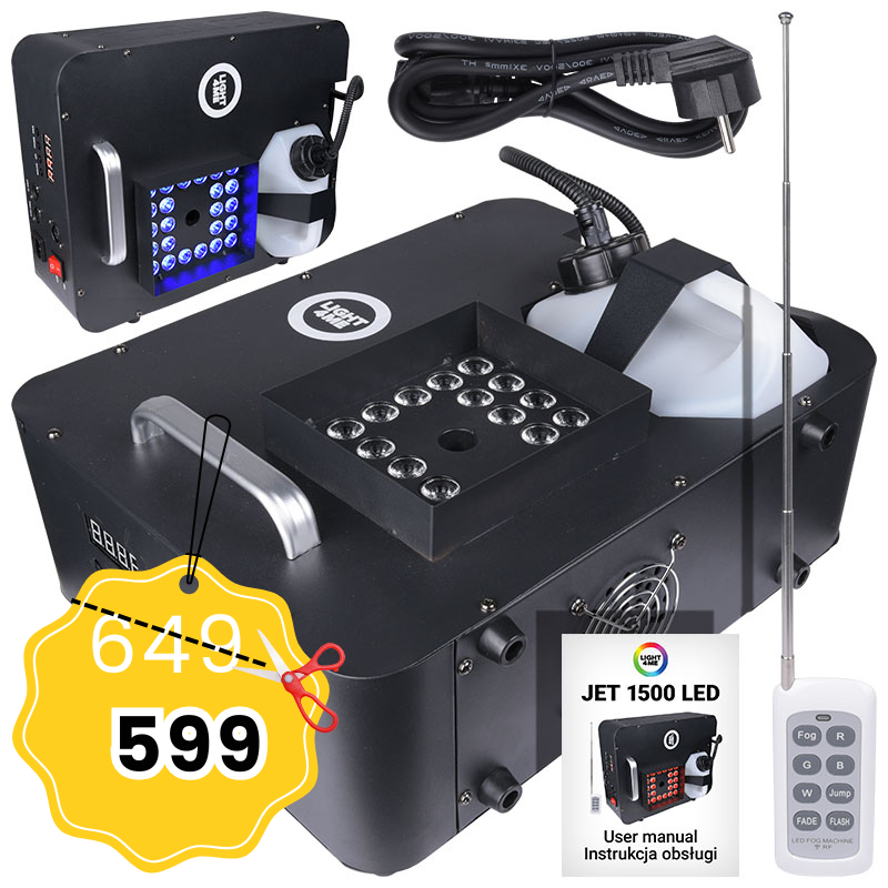 LIGHT4ME JET 1500 LED wytwornica dymu pionowego na pilota