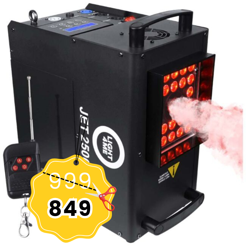 LIGHT4ME JET 2500 wytwornica dymu pionowego LED + pilot