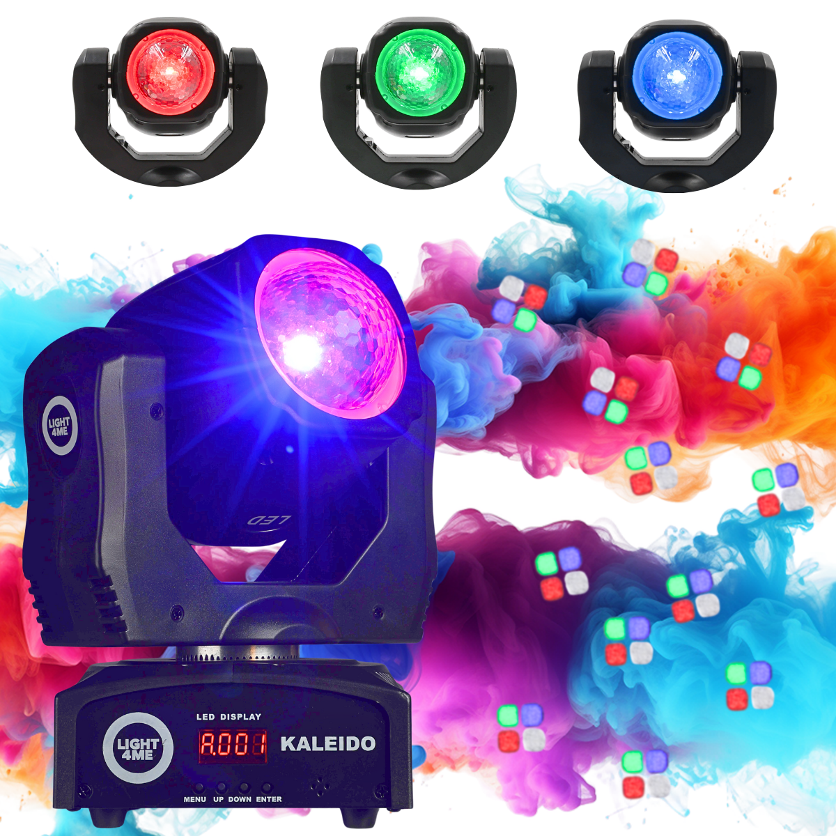 LIGHT4ME KALEIDO głowica ruchoma FX oświetlenie sceniczne DMX 10W RGBW LED uchwyt montażowy omega