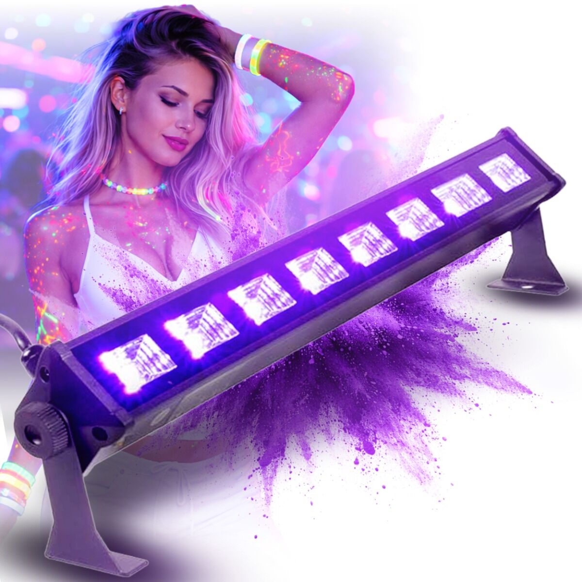 LIGHT4ME LED BAR UV 8 listwa belka LED 8x3W ultrafiolet