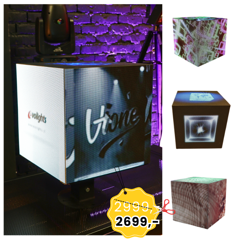 LIGHT4ME LED CUBE ekran LED wyświetlacz wewnętrzny reklama sześcian P2.5 640x128 zdalna kontrola PC Wi-Fi Android