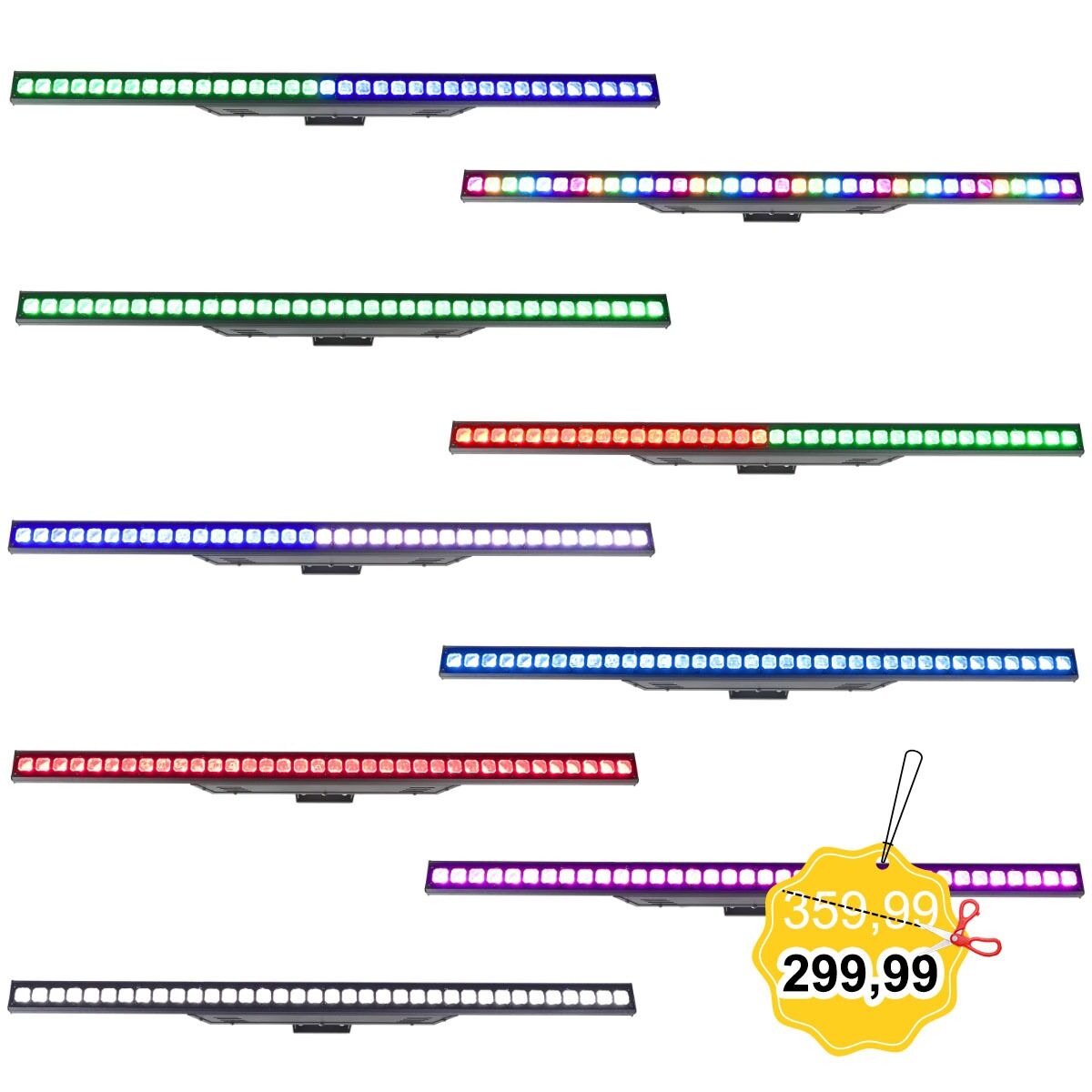 LIGHT4ME LED WALL 363 listwa oświetleniowa DMX dekoracja światłem 36x3W RGB SMD 3535 wypukłe soczewki uchwyt montażowy