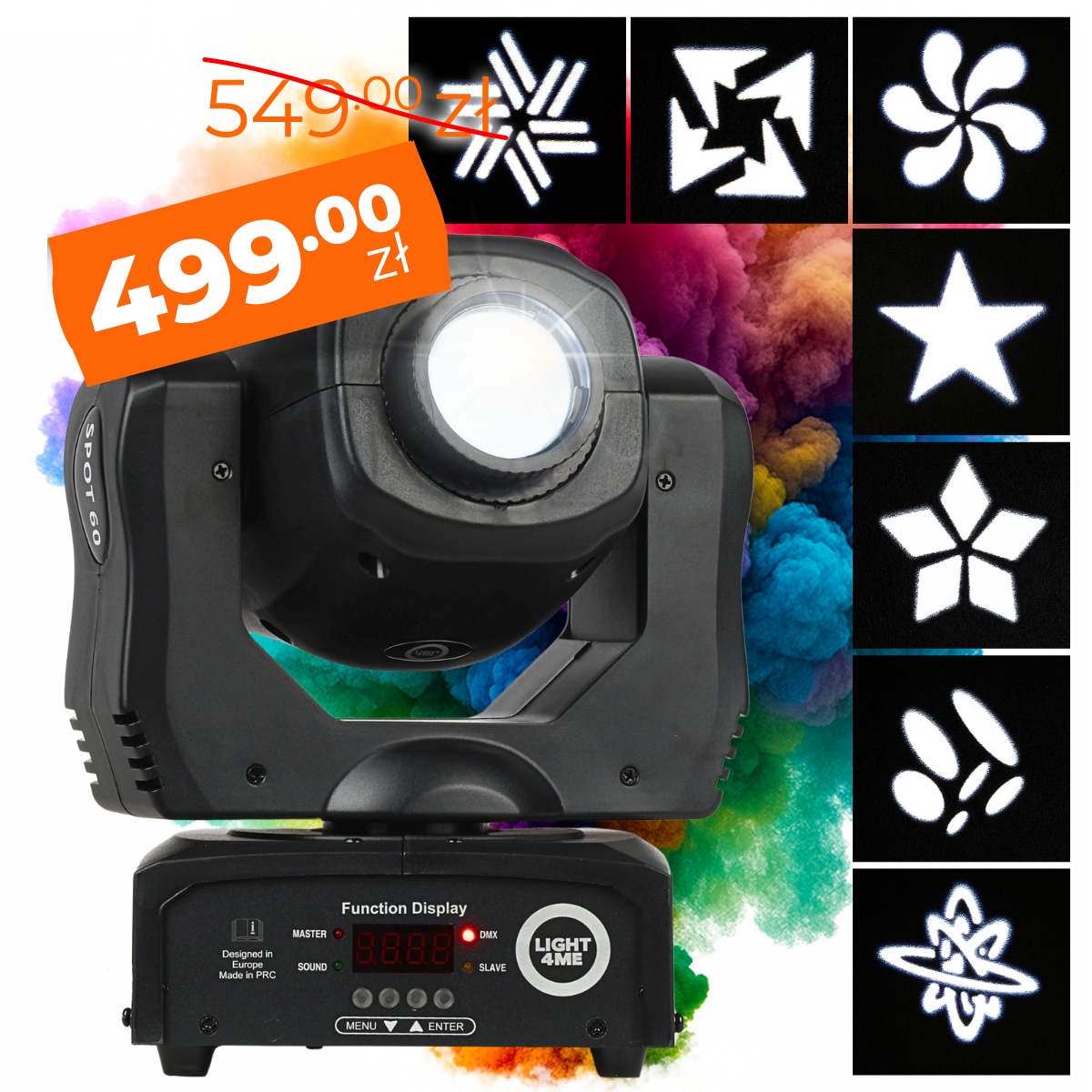 LIGHT4ME MINI SPOT 60 MKIII głowa ruchoma LED