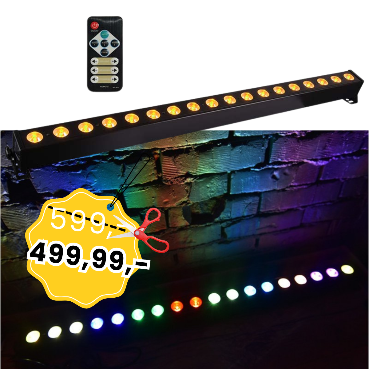 LIGHT4ME PIXEL BAR 18 RGBW IR listwa LED + pilot