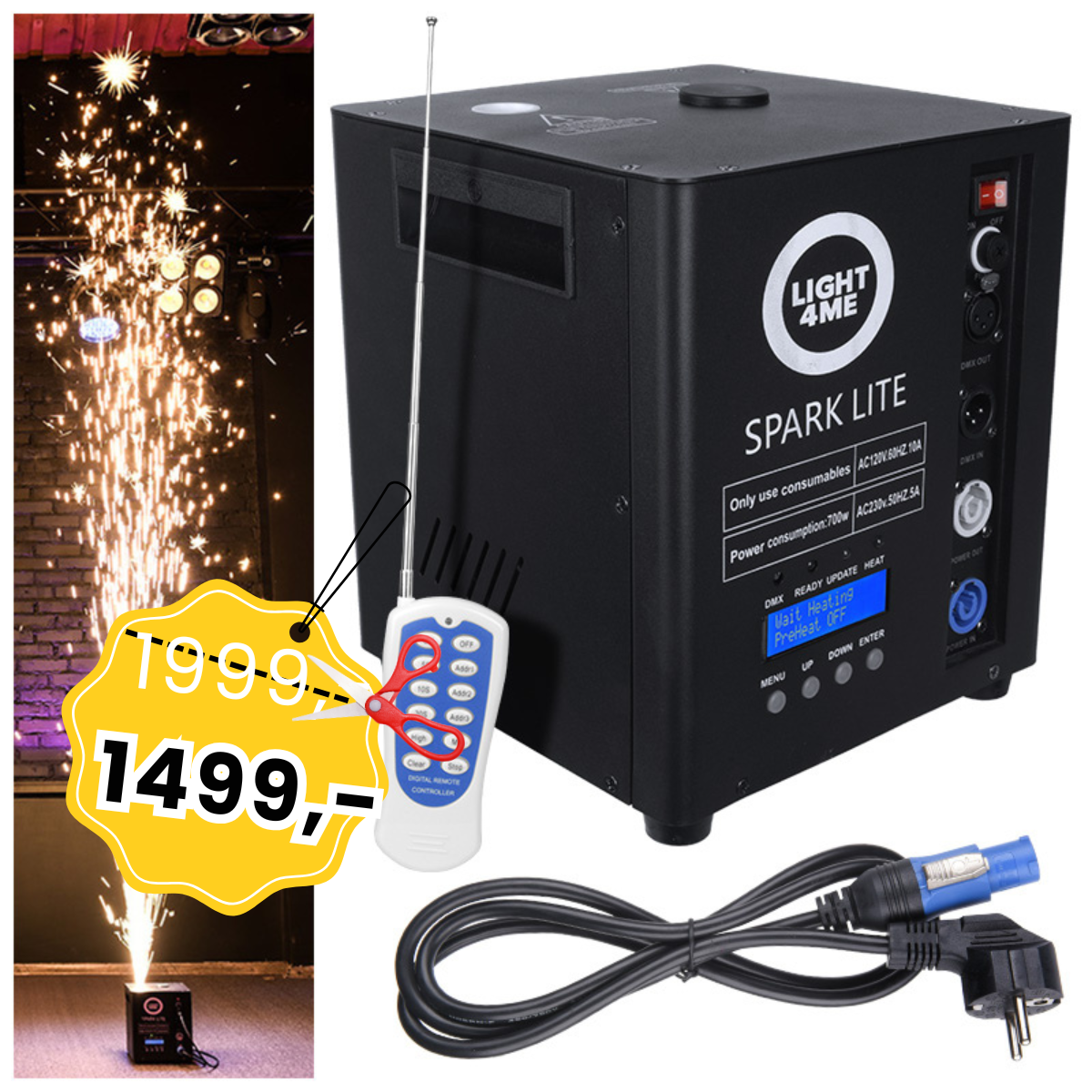 LIGHT4ME SPARK LITE wyrzutnia iskier zimnych ogni