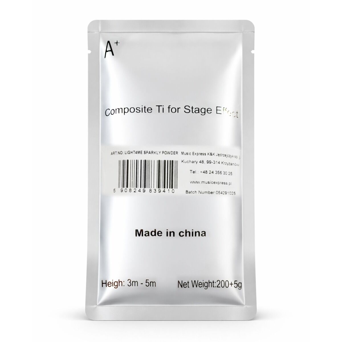 LIGHT4ME SPARKLY POWDER granulat pirotechniczny do wytwornicy iskier na bazie tytanu 200 g emisja iskier do 3-5 m