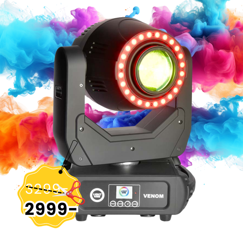 LIGHT4ME VENOM SPOT RING 200W głowica ruchoma LED oświetlenie estradowe