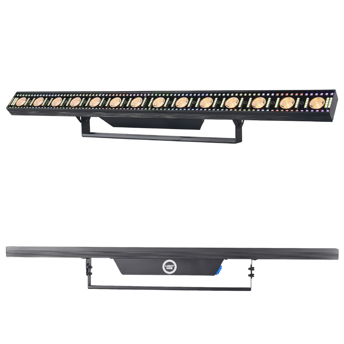 LIGHT4ME VENOM STROBE BAR V2 listwa oświetleniowa LED stroboskop oświetlenie sceniczne DMX uchwyt montażowy 14x3W WW SMD3535+180x0,1W CW SMD5730+168x0,3W RGB SMD5050