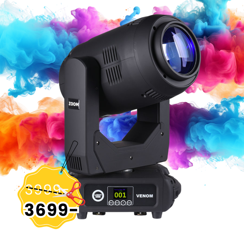 LIGHT4ME VENOM ZOOM 350 głowica ruchoma LED beam spot wash