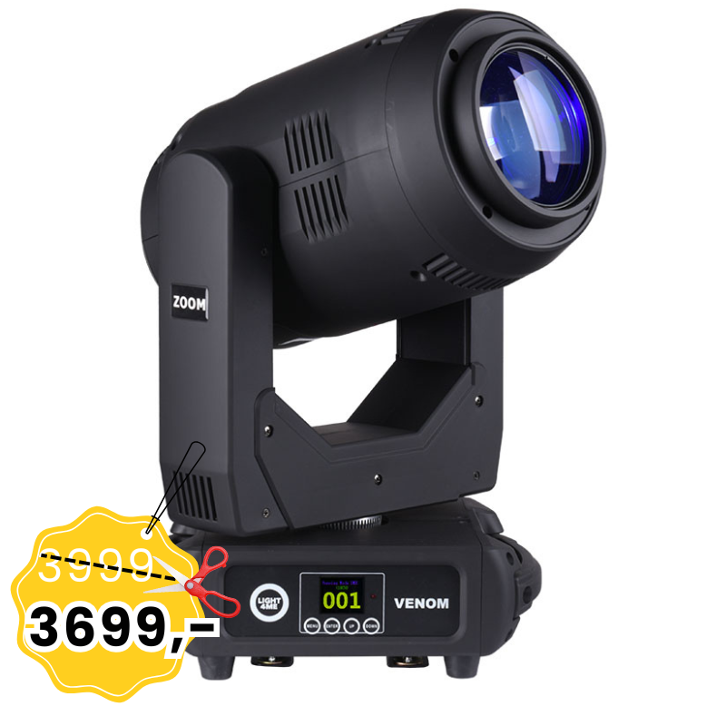 LIGHT4ME VENOM ZOOM 350 głowica ruchoma LED beam spot wash