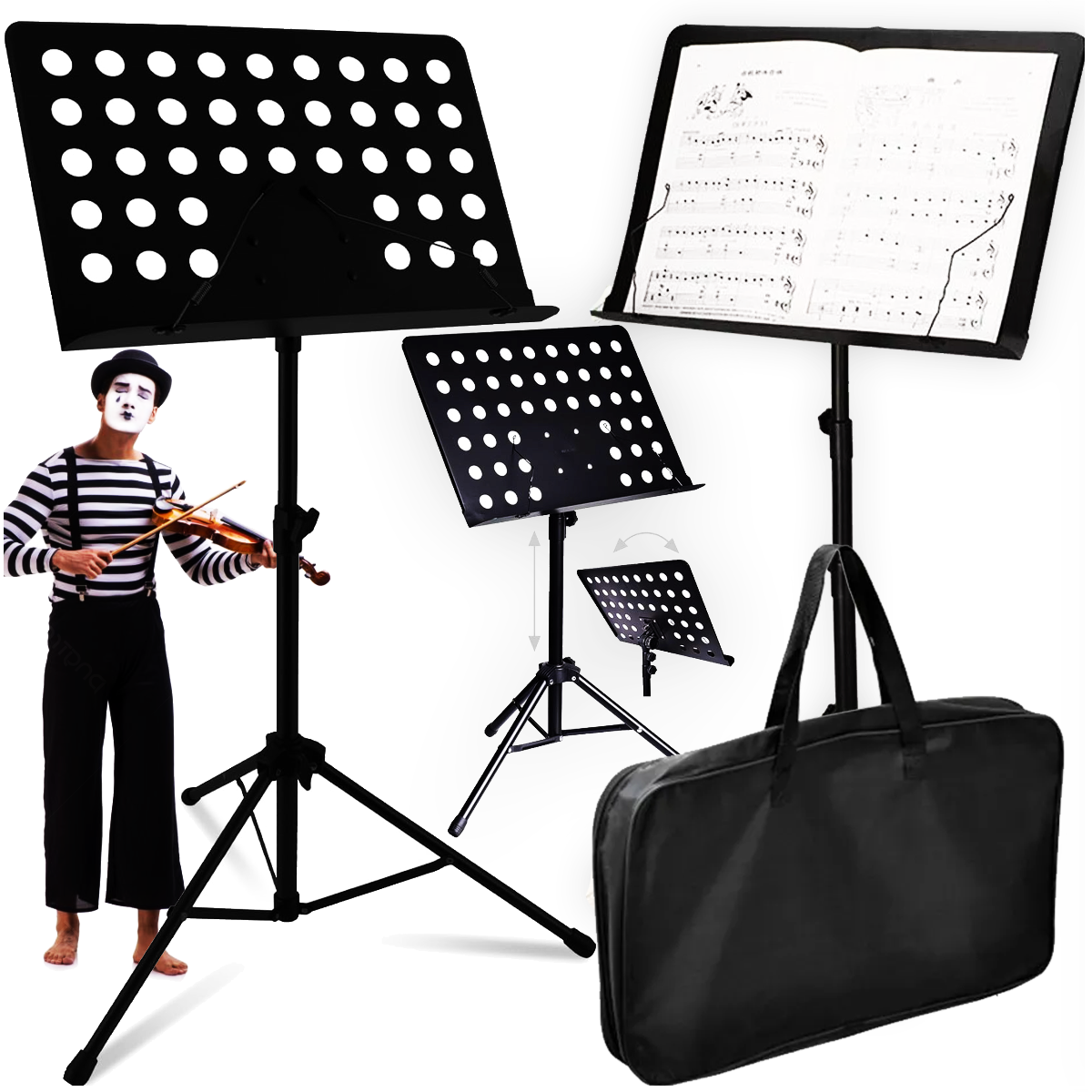 SUPRIMO D5 statyw, pulpit do nut, tekstów + pokrowiec