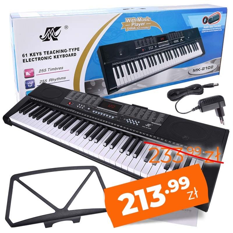 MK 2102 KEYBOARD klawisze organy dla dzieci do nauki gry USB MP3
