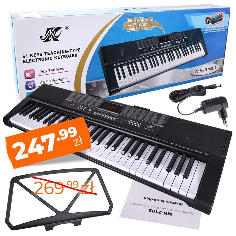 MK 2102 KEYBOARD klawisze organy dla dzieci do nauki gry USB MP3