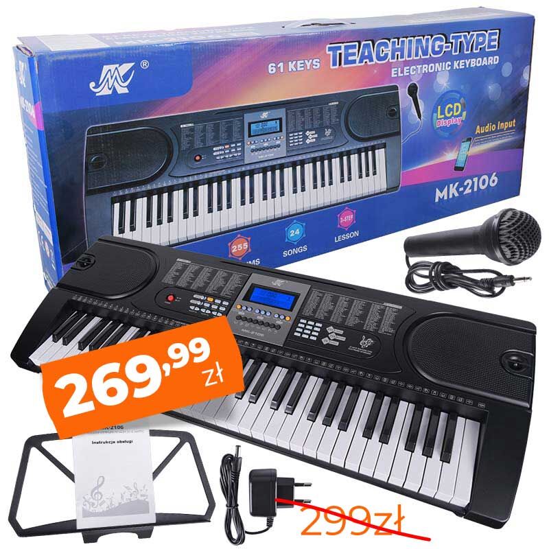 MK 2106 KEYBOARD klawisze organy dla dzieci do nauki gry USB MP3 mikrofon