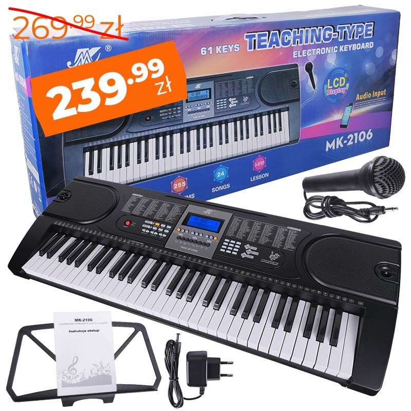 MK 2106 KEYBOARD klawisze organy dla dzieci do nauki gry USB MP3 mikrofon