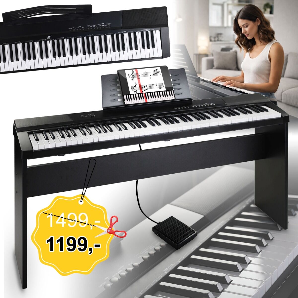 MK WP 881 pianino cyfrowe ze statywem drewnianym