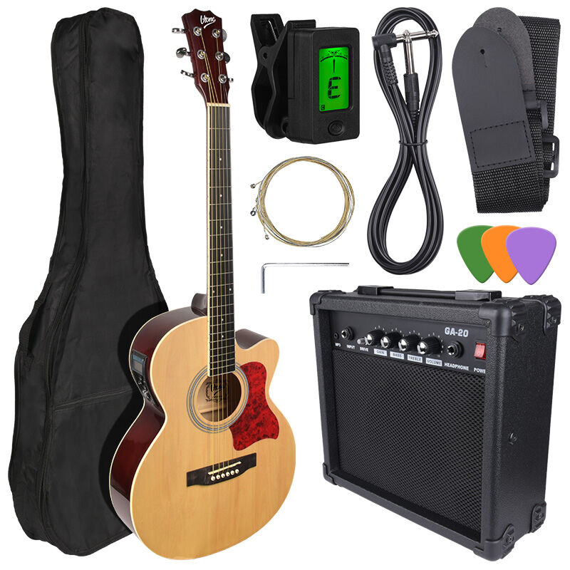 V-TONE EAG SET NT gitara elektroakustyczna + wzmacniacz gitarowy zestaw NATURAL