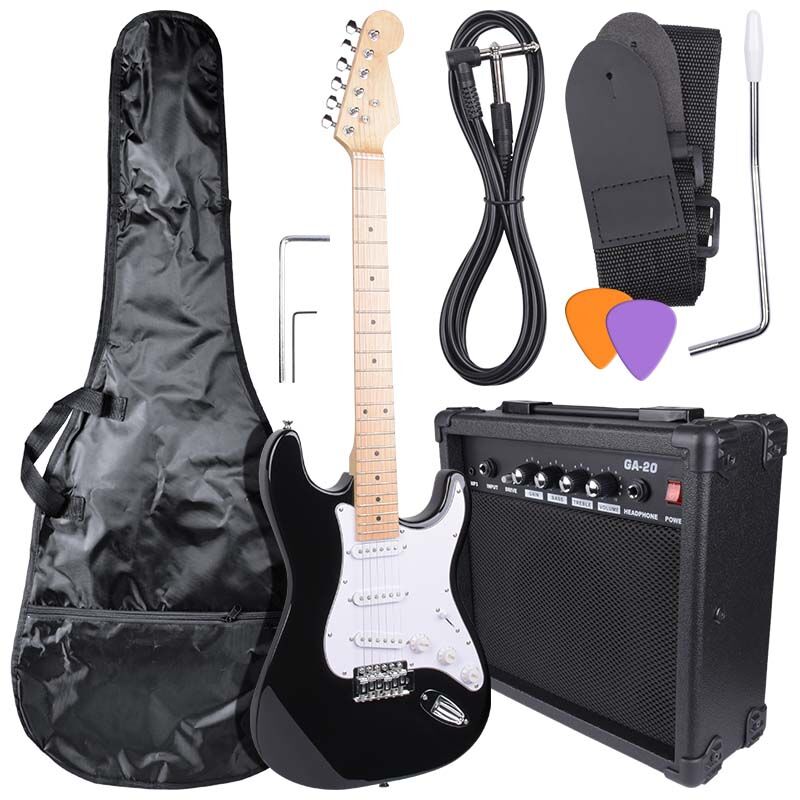 NN EG SET BK stratocaster electric guitar set